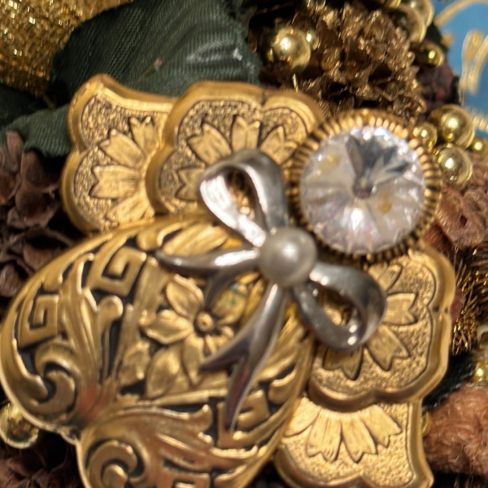 Angel brooch by Jane 1995 AOL Vintage w/clear Rivoli Rhinestone - Picture 3 of 8